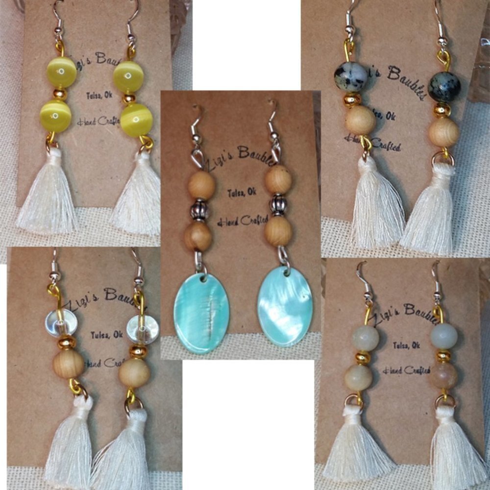$ 6 Handmade boho festival style earrings-long, pick choose, artisan
